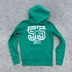Victoria's Secret PINK Michigan State Spartans Hoodie Green MSU Pullover Medium